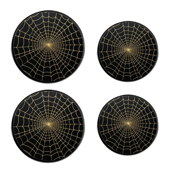Round Stove Burner Covers 4 Pcs Decorative Gas Stove Burner Cover 8Inch And 10Inch for ,Halloween Spider Silk Painting