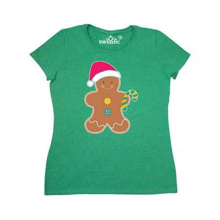 Gingerbread Cookie Wearing A Santa Hat Women's T-Shirt