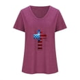 thumbnail image 3 of Camisetas Casuales de las Mujeres Gradiente Día de la Independencia Impreso Cuello Redondo, Blusa de Manga Corta para Diario, Fiesta Y Primavera Verano, 3 of 3