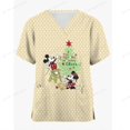 thumbnail image 1 of Women's Nurse Uniform Short-sleeved V-neck Work Clothes Women's Disney Mickey Mouse Printed Christmas Medical Care Clothes4XL Gao Jinjia LED, 1 of 2
