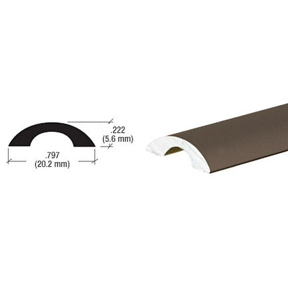 CRL Oil Rubbed Bronze Frameless Shower Door Half-Round Threshold - 31 in long