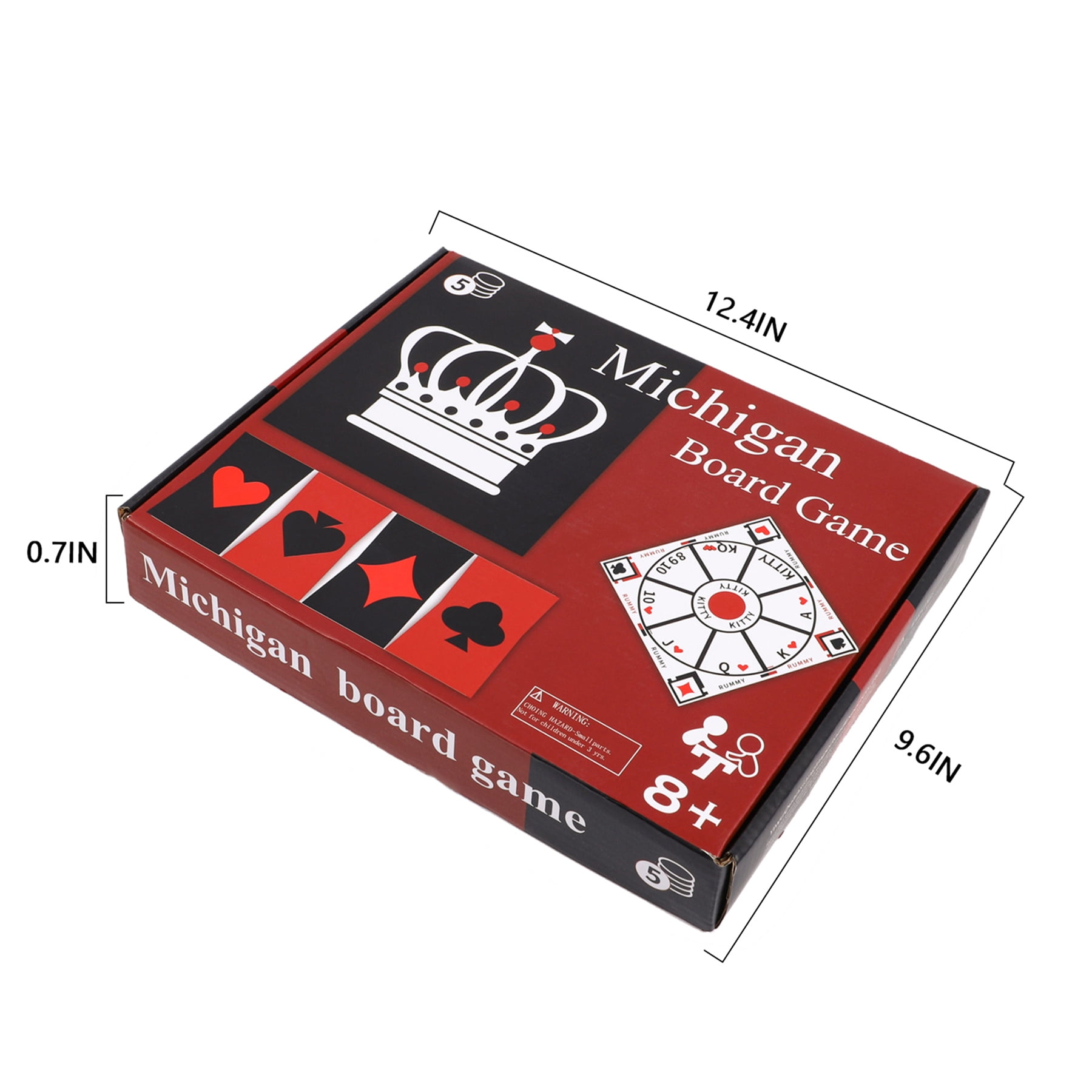Grhonior Michigan Rummy Board Game Set Tripoley Felt Mat Foldable Original Combination of Joker Rummy Hearts and Poker Includes 2 Decks of Cards and 200 Numbered Poker Chips