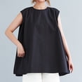 thumbnail image 2 of Vestidos Casuales Para Mujer, Blusas De Mujer De Moda Camisa de mujer con cuello redondo, sin mangas y espalda de lino, 2 of 9