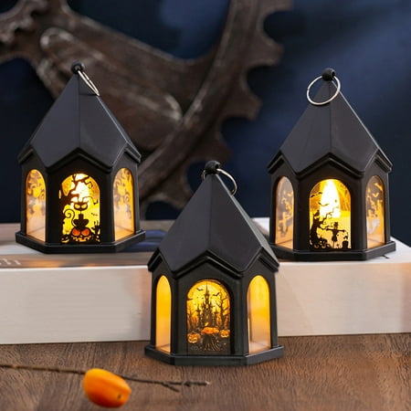 

Halloween Decoration Electronic Candle Light Retro Pumpkin Witch Human Skeleton Night Light LED Lamp Halloween Decoration