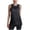 Black, variant on Women's Yoga Top Round Neck Sports Shirt Mesh Lace Back Breathable Workout Tee for Running Fitness Gym Activewear