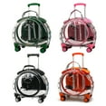 thumbnail image 5 of Transparent Hard Shell Pet Carrier with Wheels, Rolling Cat Carrier & Dog Carrier with Telescopic Handle for Travel, Airline Approved Trolley Case, 5 of 8