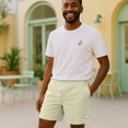 thumbnail image 3 of Dalix Ghost Beach Short Embroidered Casual Pocket Mesh Drawcord Waist Mens in Yellow XL X-Large, 3 of 5