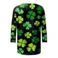 thumbnail image 5 of Wang6 Womens Oversized 3/4 Sleeve St Patricks Day T-Shirt Irish Shamrock Printed Tops Causal Crew Neck Loose Saint Graphic Tees Tunic Shirts Green3 XXXL, 5 of 5