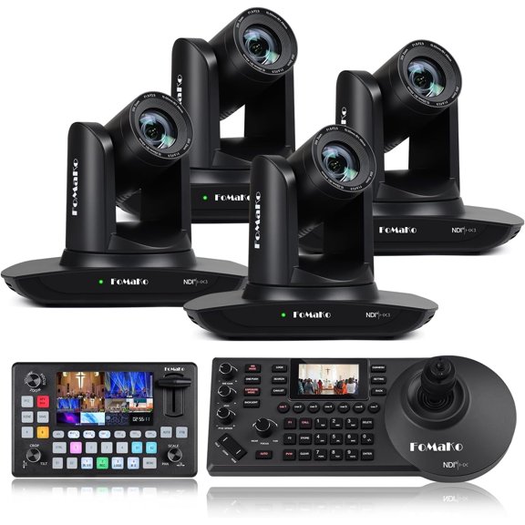FoMaKo 20x NDI PTZ Camera Bundle(FMK20UH NDI-BX4 KC602 KC608 Pro)