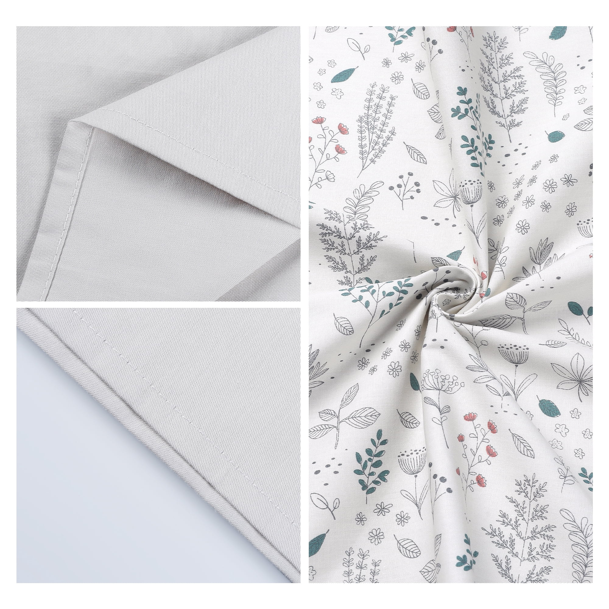 Unique Bargains Pillowcase Soft Floral Pillow Cases with Envelope Closure Queen Gray