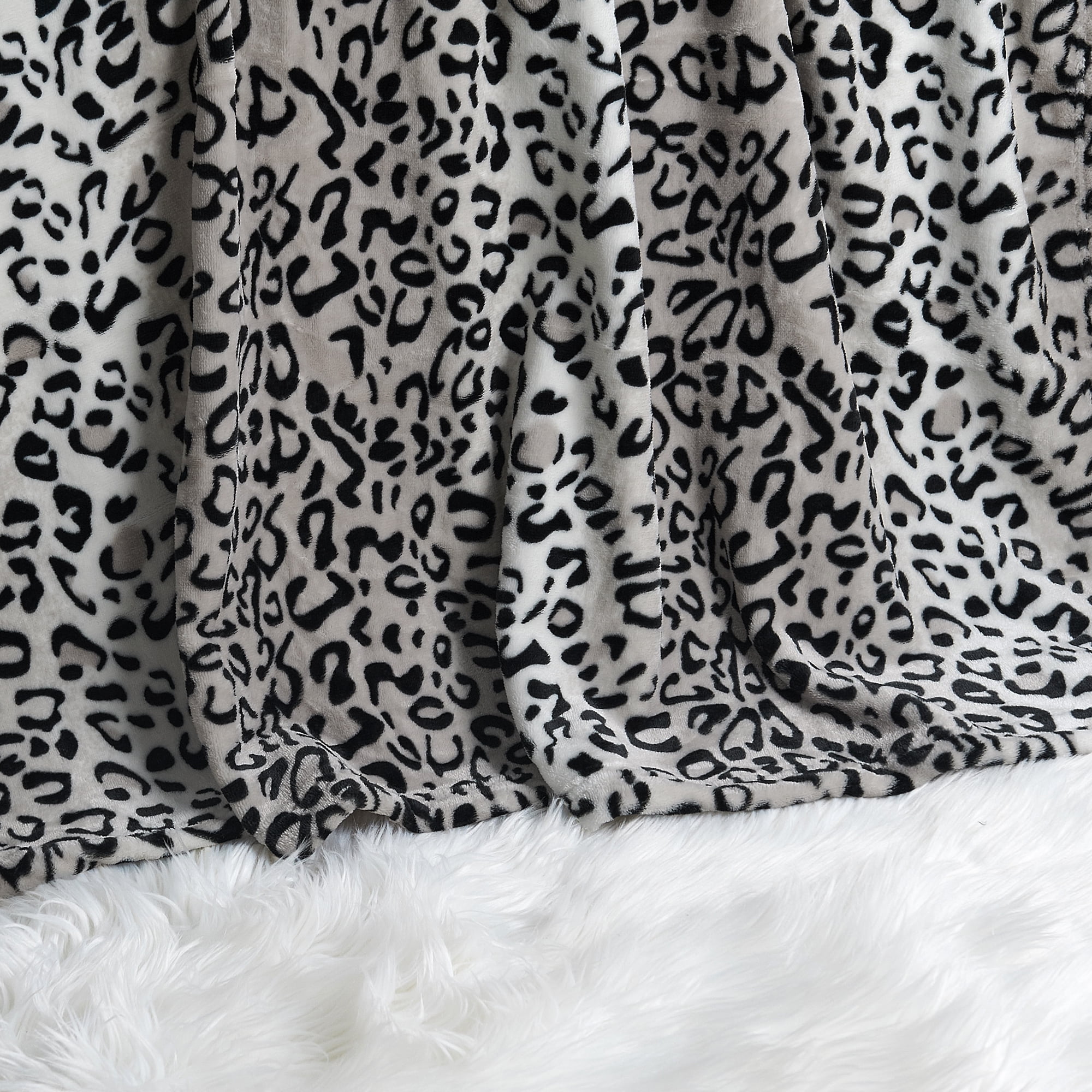 Black and white leopard print blanket new arrivals