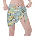 thumbnail image 3 of KLL Hawaiian Style Print Women's Sarong Coverups Short Bathing Suit Wrap Skirt Beach Wrap Swimsuit Cover Ups, 3 of 6