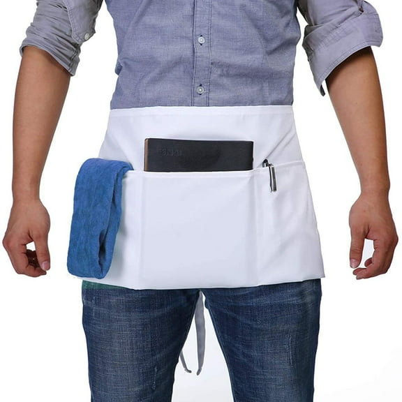Hilingoto Clearance White Half-Length Apron, Milk Tea Waiter Work Clothes for Men And Women Beauty Salon Painting Polyester Cotton Apron Half Length Apron Christmas Clearance