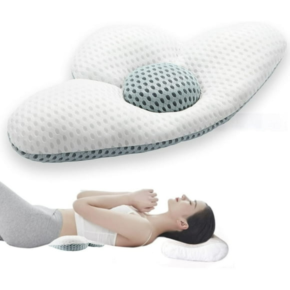 Idle Hippo Lumbar Pillow For Sleeping, Adjustable Height 3D Lower Back  Support Pillow Waist Sciatic Pain Relief Cushion For Bed Rest Side, Back  And Stomach Sleepers (White)