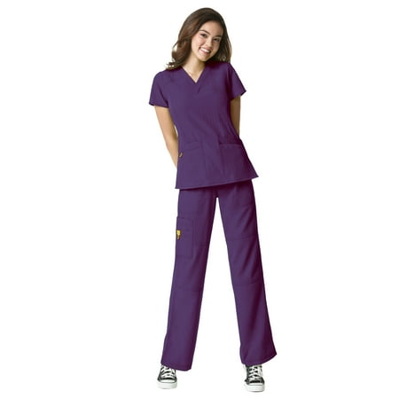 

WonderWink Four-Stretch Sporty V-Neck Top & Sporty Cargo Pant Scrub Set