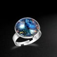 thumbnail image 5 of PhooArto Blue Butterfly Dances Flowers Stainless Steel Rings for Women, Open Adjustable Ring Promise Ring Jewelry Gifts, 5 of 5