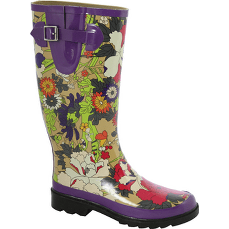 INDONESIAN IMPORTS INC - Rain Boot - PT - 104821 Taupe Flower Power ...