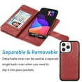 thumbnail image 4 of iPhone 13 Pro Max Wallet Case, iPhone 13 Pro Max PU Leather Case, Njjex Luxury PU Leather [9 Card Slots Holder ] Carrying Folio Flip Cover [Detachable Magnetic Hard Case] -Wine Red, 4 of 5