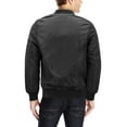 thumbnail image 2 of Men's Insulated Metal Zipper Full Zip Up Quilted Lining Flight Bomber Jacket (Black, 3XL), 2 of 4