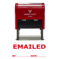 thumbnail image 2 of (3 pack) Vivid Stamp Emailed By Date Self-Inking Rubber Stamp (Red Ink) - Medium | Efficient Office Tool for Date Verification and Communication, 2 of 2