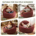 thumbnail image 6 of Bean Bag Chair with Filling, Tufted Fluffy Bean Bag Sofa with Memory Foam for the Living Room, Halls of Residence and Flats (Red), 6 of 7
