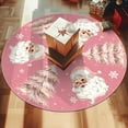 thumbnail image 2 of Christmas Tree Skirt Pink Tree Skirts Santa Claus Xmas Tree Skirt Tree Mat 48 Inch Winter Christmas Pink Decorations for Home, 2 of 6