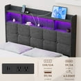 thumbnail image 4 of Full Bed Frame with Upholstered Headboard, Holaki Heavy Duty Metal Platform Bed Frame Full Size with 2 Storage Drawers, Charging Station & LED Lights, No Box Spring Needed, Noise Free, Dark Gray, 4 of 9