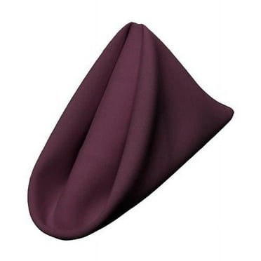 1818Pop-pk10-EggplantP42 Polyester Poplin Napkin, Eggplant - 18 x 18 in. - Pack of 10
