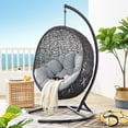 thumbnail image 4 of Modway Encase Outdoor Patio Rattan Swing Lounge Chair in Gray/Black, 4 of 8