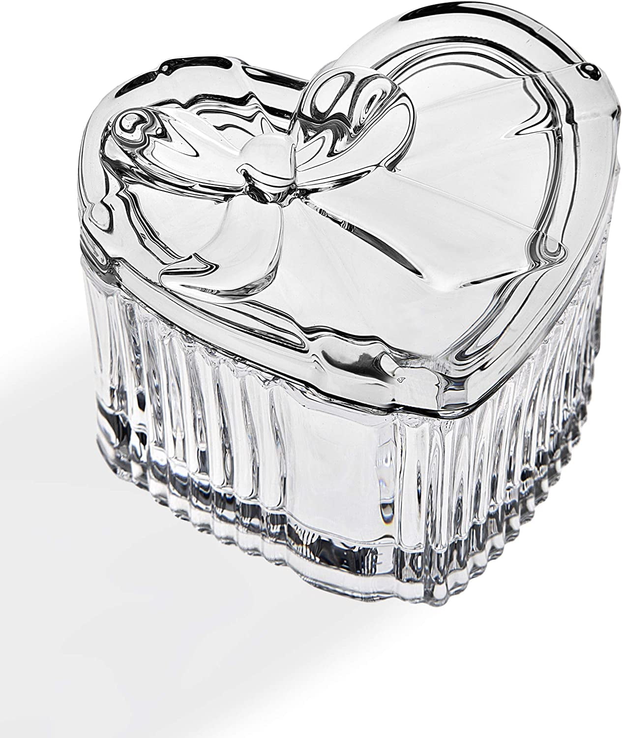 Universal Crystal Heart Shaped Gift Box With Bow Holiday Jewelry Trinket Holder Candy Dish Walmart Com Walmart Com