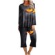 thumbnail image 2 of Puntoco Conjunto de pijama cómodo de dos piezas con cuello redondo y manga larga con estampado de Halloween para mujer, conjunto deportivo de 2 piezas Puntoco Puntoco-1411, 2 of 5