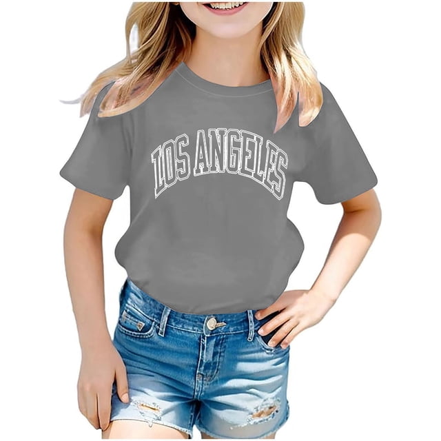 Birdeem Chemises pour Filles Chemises pour Enfants T-Shirt Graphique à Manches Courtes Col Rond Crop Top pour Filles et Garçons de 3 à 14 Ans T-Shirt Tee