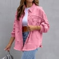 thumbnail image 1 of Pincandy Womens Oversized Ripped Denim Jacket Frayed Hem Button Front Boyfriend Jean Coat Western Shacket with Pockets, 1 of 6