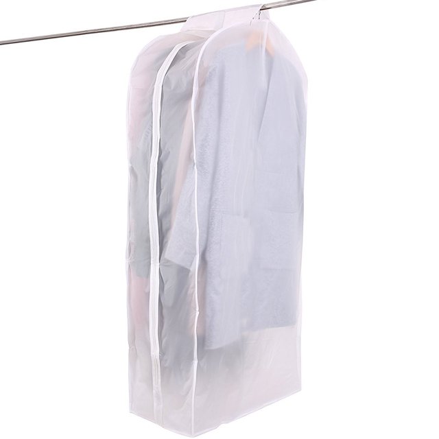 Funda para ropa para colgar ropa, transpirable en armario, 43.31 pulgadas, transparente, para guardar ropa, protectores de almacenamiento, bolsa para colgar a prueba de polvo con cremallera completa, cinta mágica para traje y vestido Ormromra FLD-1914
