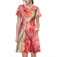 thumbnail image 1 of Disketp Refreshing Watermelon Slices para Vestido de Manga Corta para Mujeres, Vestidos de Verano para Mujeres, Casual y Holgado para la Playa, 1 of 6