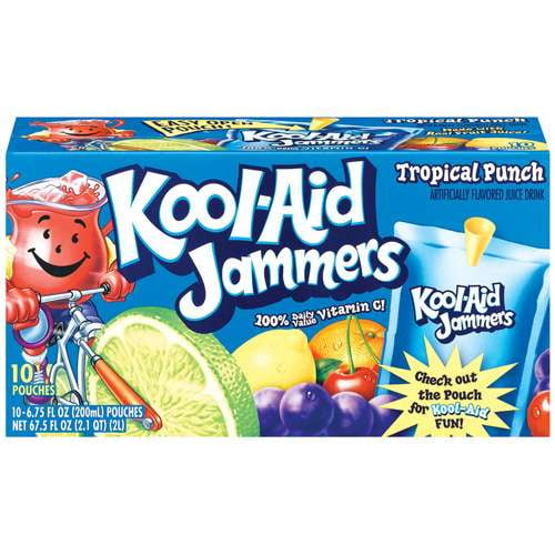 KoolAid Jammers Tropical Punch Juice Drink, 6.75 Fl. Oz., 10 Count