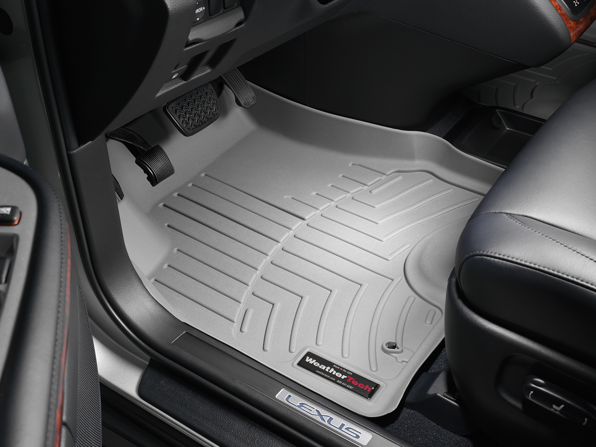 WeatherTech Custom Fit FloorLiners compatible with Highlander, RX - 1st Row (Driver & Passenger), Grey