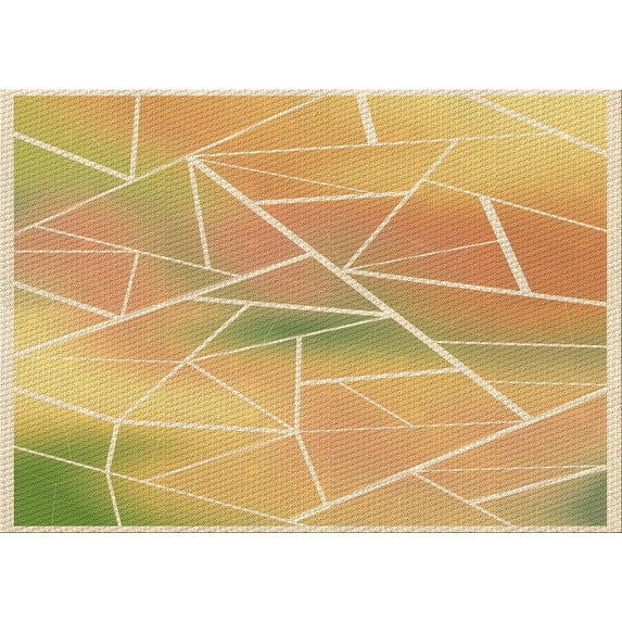 Ahgly Company Indoor Rectangle Patterned Papaya Orange Area Rugs, 2' x 4'