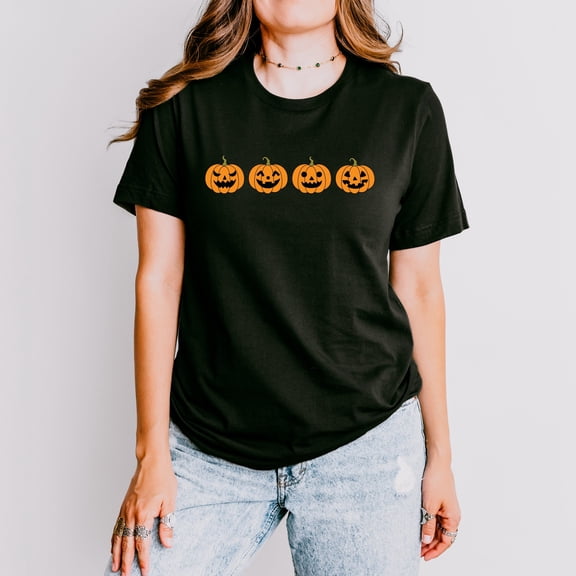 Four Pumpkins - Women's Short Sleeve Graphic T-Shirt
