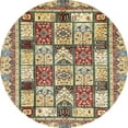 thumbnail image 1 of Ahgly Company Indoor Round Abstract Brown Gold Abstract Area Rugs, 5' Round, 1 of 6