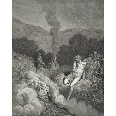 Engraving From The Dore Bible Illustrating Genesis Iv 3 To 5 Cain And Abel Offering Their Sacrifices By Gustave Dore 1832-1883 French Artist And Illustrator Canvas Art - Ken Welsh Design Pics (26 x 3