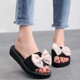 thumbnail image 2 of New Summer Flip-flops Linen Floral Flat Sandals Summer Sandals White 41, 2 of 8