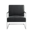thumbnail image 3 of Nicole Miller Accent Chair Santana PU Leather, Charcoal/Chrome, 3 of 9