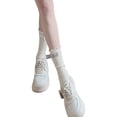 thumbnail image 3 of Calcetines con volantes, calcetines largos con ribete de volantes Calcetines largos con ribete de volantes Calcetines con volantes para mujer Acabado de lujo, 3 of 12