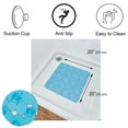thumbnail image 3 of Bubbles Non-Slip Square Shower Mat Clear Aqua Blue 20″L X 20″W, 3 of 6