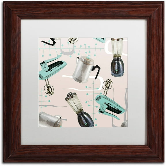 Trademark Fine Art "Fifties Patterns I" Canvas Art by Color Bakery White Matte, Wood Frame