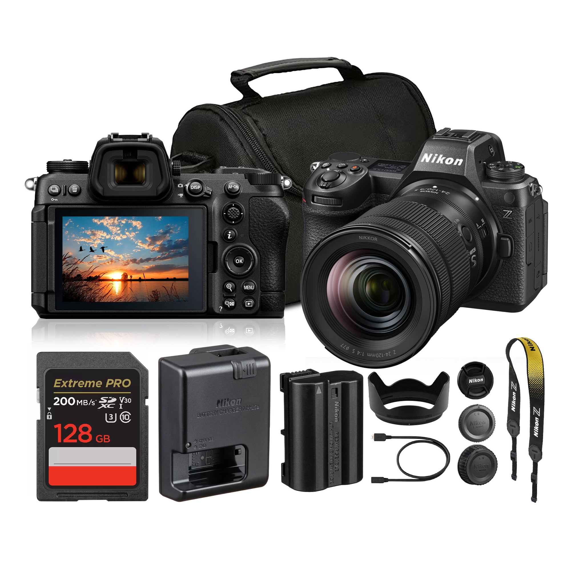 Nikon Z6 III Mirrorless Camera 24.5MP + 24-120mm Lens | 299-Point AI AF, 20fps RAW, 6K N-RAW Video, 4-Axis Screen, 5-Axis Stabilization | 64GB Card + Bag