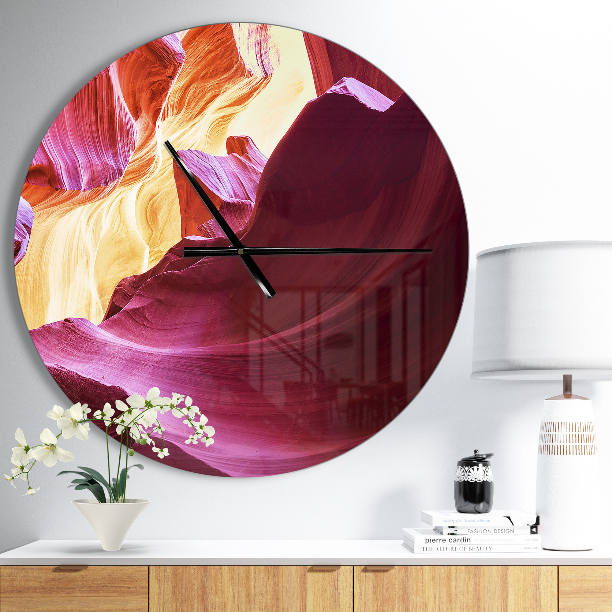 Designart 'Purple in Antelope Canyon ' Modern wall clock