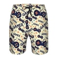 thumbnail image 3 of Sikiie Game Controller Print Men's Beach Shorts, High Elastic Quick-drying Shorts - with Drawstring and Slip Pockets, Suitable for Beach, Sports, Vacation-3X-Large, 3 of 6