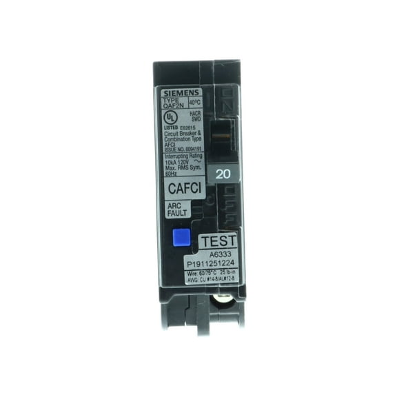 Siemens QA120AFCN 20-Amp 1-Pole Combination Type Arc-Fault Circuit Breaker